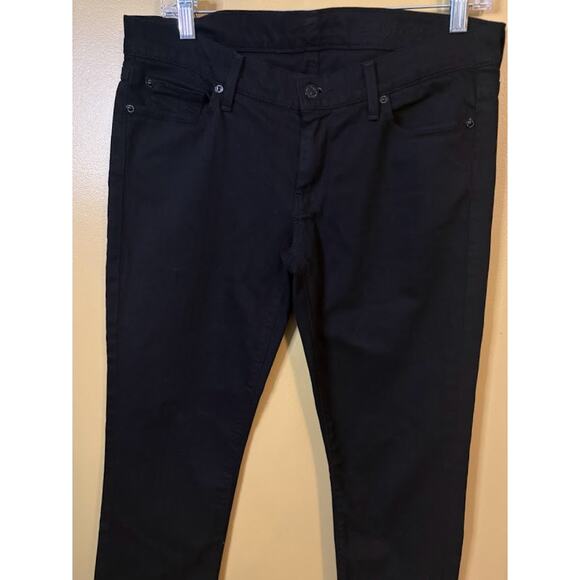7 For All Mankind Women's Black Straight Leg Jeans Size 29 - Picture 2 of 8